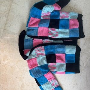 Haary Styles Inspired Colorful Patchwork Cardigan Handmade